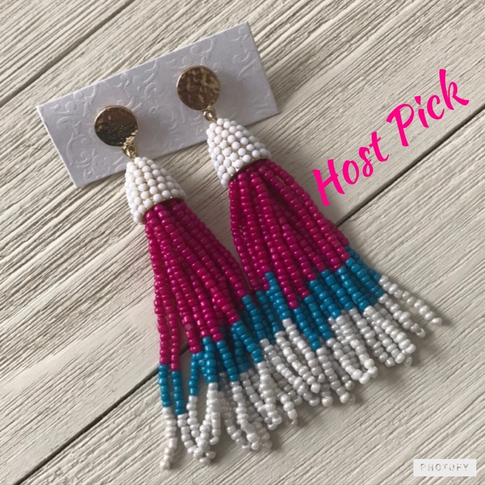BEADED FASHION EARRINGS-NWOT